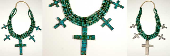 Blue Gem Cross Necklace
