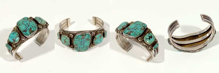 Mark Chee silver and turquoise bracelet