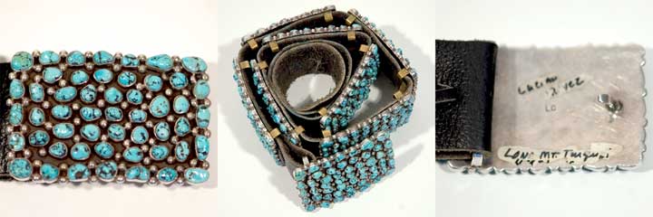 Silver and turquoise concho belt