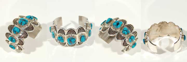 Vernon Haskie turquoise and silver bracelet