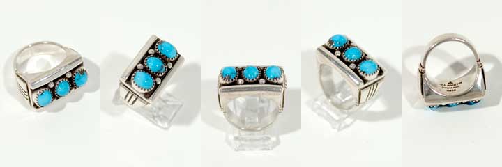 Julian Lovato turquoise and silver ring