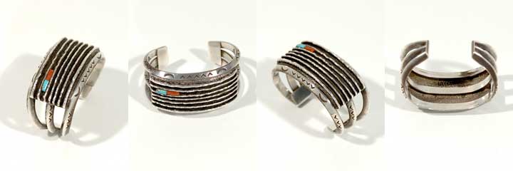 Charles Loloma tufa-cast silver bracelet