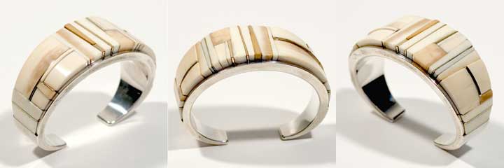 Luis Mojica inlay silver bracelet