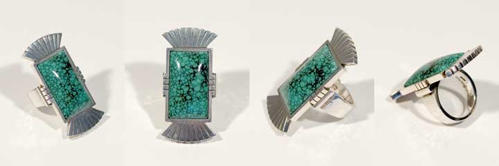 Luis Mojica green turquoise ring