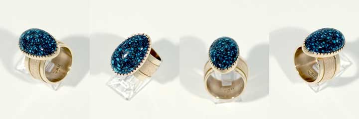 Richard Chavez Lander Blue turquoise gold ring