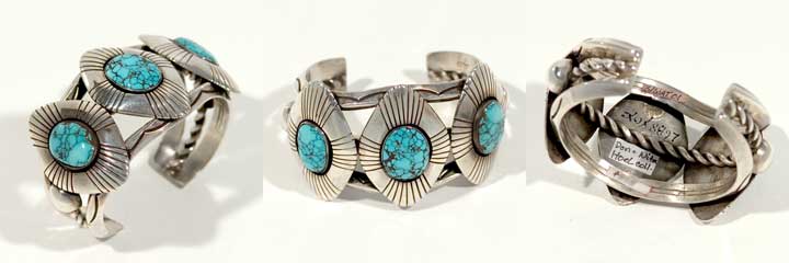Navajo silver and turquoise bracelet