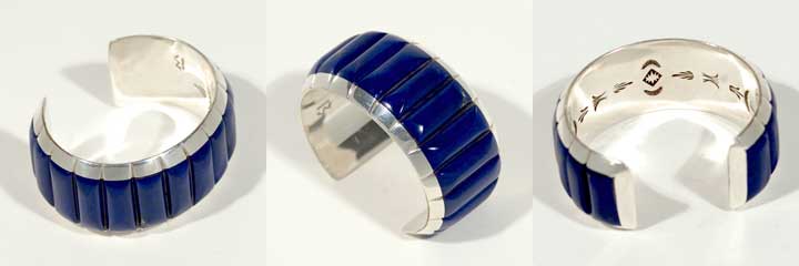 Wes Willie lapis and silver bracelet