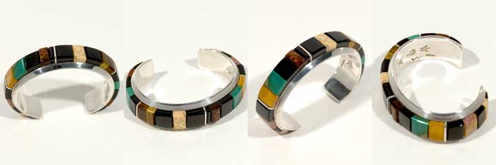Wes Willie inlay silver bracelet
