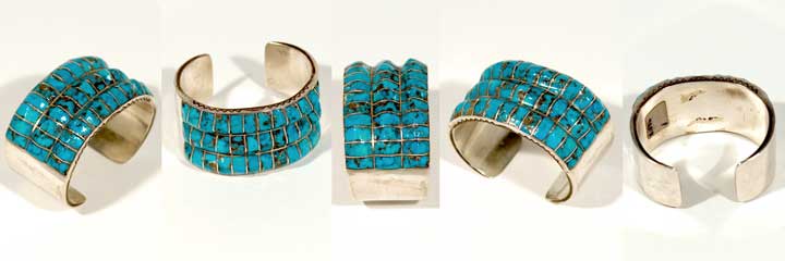 Zuni inlay turquoise bracelet